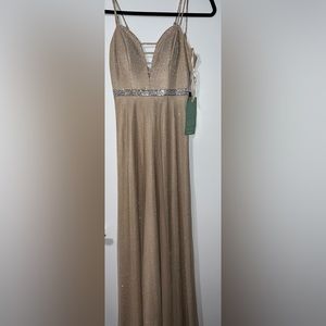 City triangles blush/silver formal dress